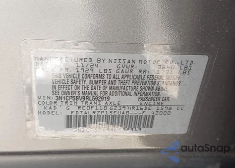 2024 Nissan Kicks S Xtronic Cvt z USA, uszkodzony, nr VIN 3N1CP5BV9RL592919